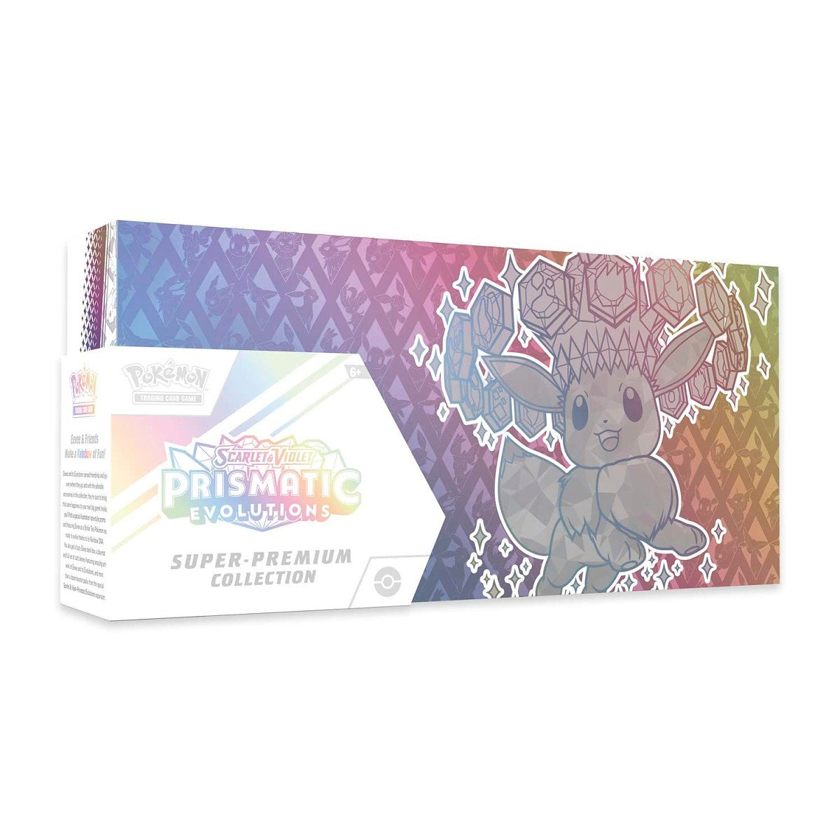 Pokémon TCG: Prismatic Evolutions Super Premium Collection Box – Includes Eevee ex promo, booster packs, and accessories.