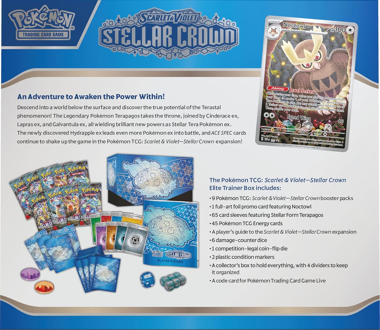 Pokémon TCG: Scarlet & Violet 7 - Stellar Crown - Elite Trainer Box (ETB)