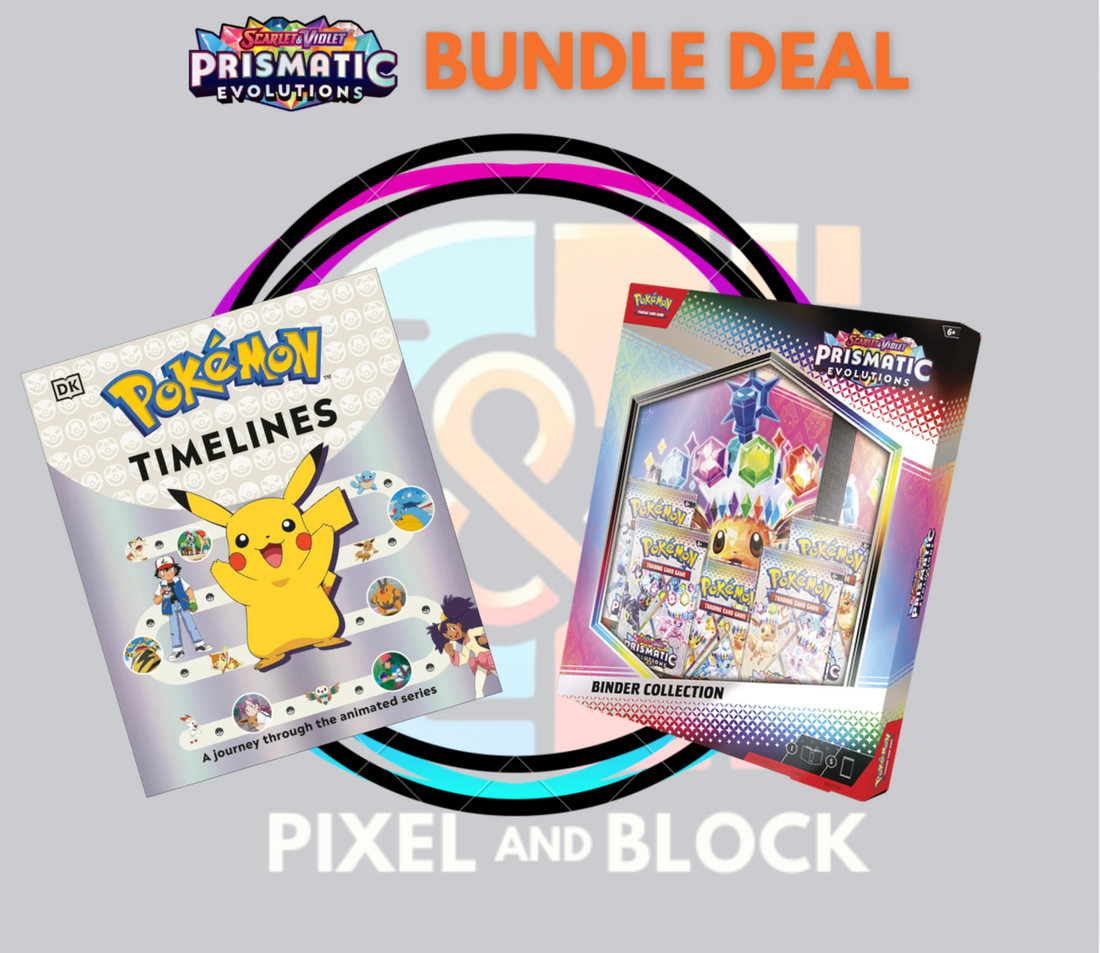 Prismatic Evolutions Binder Collection Box + Pokémon Timelines Book Bu ...