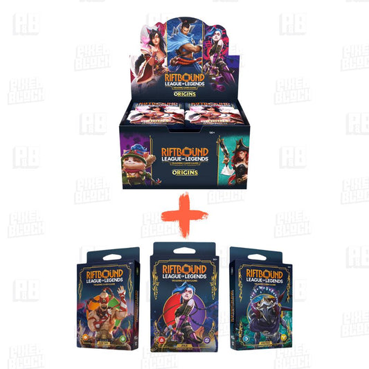Riftbound: League of Legends TCG Origins Booster Box Display & 3 Deck Boxes